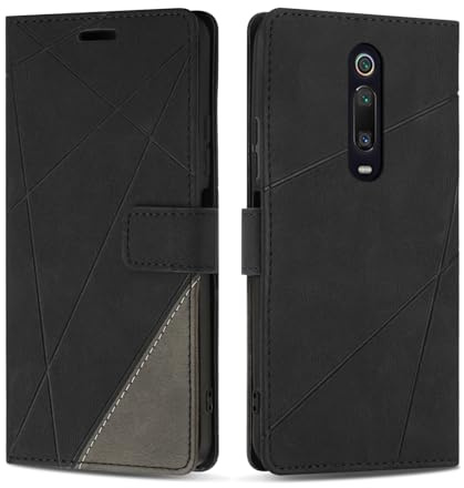 SONWO Handyhülle für Xiaomi MI 9T / Xiaomi MI 9T Pro Hülle, Premium PU Leder Handyhülle Wallet Silikon Schutzhülle Klapphülle für Xiaomi MI 9T / Xiaomi MI 9T Pro, Schwarz