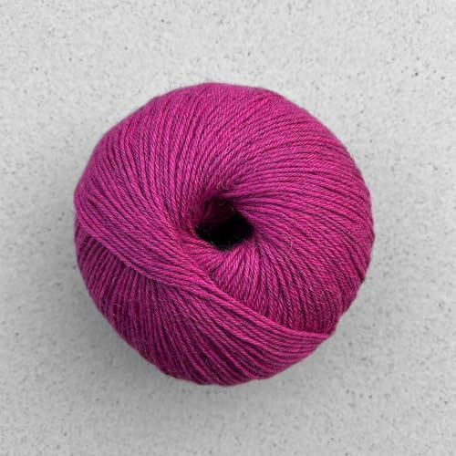 PASCUALI | Puno Winikunka | Strickwolle aus 70% Baumwolle (Bio) und 30% Alpakawolle Alpaka Wolle Alpaca Baby zum Stricken und Häkeln, 1 Knäuel - 50g - Farbe:Pink 71