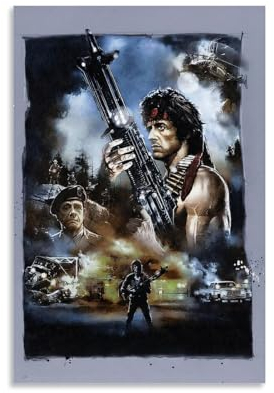 OUTFYT Filmposter First Blood Rambo, HD-Poster, dekorative Malerei, Leinwand, Wandposter und Kunstdruck, moderne Familienschlafzimmer-Dekoration, Poster, 20 x 30 cm
