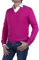 Marenza Scollo V Uomo Manica Lunga Misto Cashmere Seta Made in Italy (L, Fucsia)