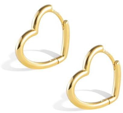 ALEXCRAFT Gold Heart Hoop Earrings for Women