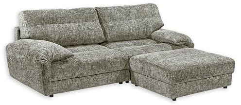 Stella Trading Princeton Ecksofa in Grau - Moderne Eckcouch in L-Form mit großer Liegefläche für Ihr Wohnzimmer - 261 x 95 x 193 cm (B/H/T)