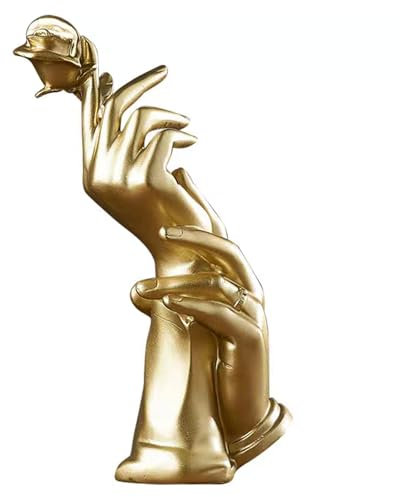 Moaobooh Gestenstatuen und Skulpturen, abstrakte Gestenstatuen, Heimdekoration, perfekt für Hochzeit, Schreibtisch, Dekoration, Geschenke (Gold)