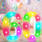 Romuli Color Changing Light Up Numbers, 34 Colors LED Marquee Sign for 60th Birthday Party, Wedding Anniversary Backdrop Decor, Battery Operated Number (60), Plastic, 8.86 H x 1.77 W x 1.77 D