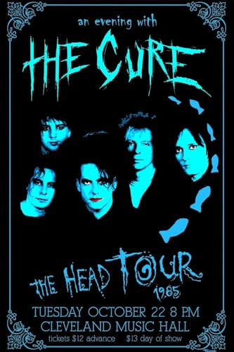 BUY ART FOR LESS Offiziell lizenziertes The Cure – Head Tour Art Poster – 61 x 91 cm – dekorativer Druck – Posterpapier – fertig zum Rahmen