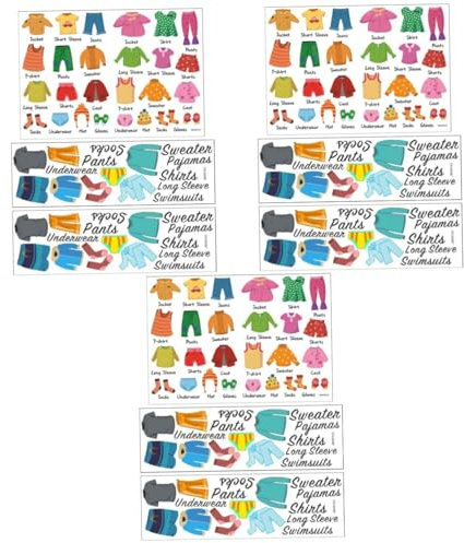 SEWACC 9blätter Kleiderorganisation Sticker Für Schrank Aufkleber Zur Bekleidungskennzeichnung Einfache Handhabung Für Erwachsene Material Und Langlebig