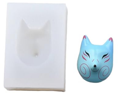 Sehuby Moule en argile en forme de renard pour porte-clés, bijoux, accessoires, masques réalistes, moule délicat en forme de Lowrie