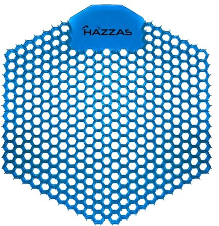 20-pack Hazzas Ocean Fresh-Scented Urinal Screen Deodorizer Mats. Infused with lasting scents, these mats serve as effective odour fresheners. Perfect for use in bathrooms, restrooms, and offices.