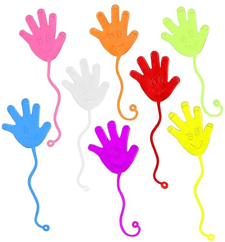 JOYIN 24 Stück Klatschhand Gummi Hand, Klebehände,Klatschhand für Kinder , Klebrige Finger, Mitgebsel Kindergeburtstag Gastgeschenke von 3–5, 4–8, 8–12