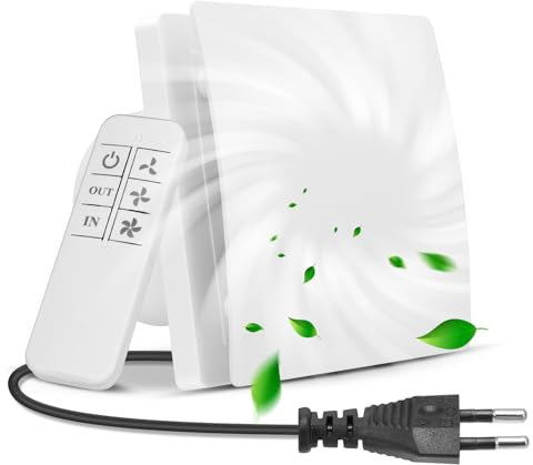 Aspiratore da Bagno 100mm, 130 m³/h Ventilatore da Bagno e Toilette Silenzioso con Telecomando, 2 Direzioni, Ventilazione Potente, Estrattore Aria Universale per Bagno, Cucina, Garage Bianco