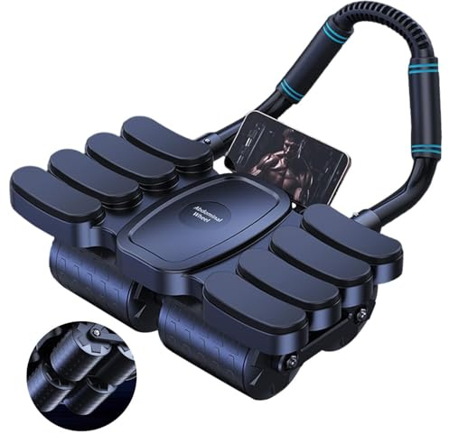 Passen Sie an, was Sie brauchen, automatischer Rückprall-Bauchroller, 4-Rad-Bauchtrainer mit Ellenbogenstütze, 2-in-1-Kerntrainer (schwarz)