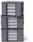 90L Storage Bags with Lid and Zips,3 Pack Foldable Storage Box with Reinforced Handle Thick Fabric Clear Window for Clothing Bedding Blankets, Grey