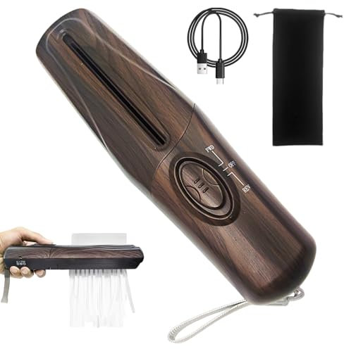 Vtizikl Portable Paper Shredder For Home Use, Mini Shredders With 4mm Strip Cutting, Carbon Steel Blade, Rechargeable Battery & Adapter Options, Compact Handheld Shredder for Christmas Office Gift