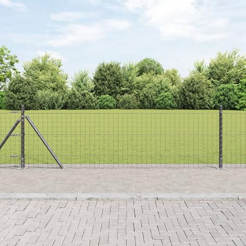 Brokky 42004298 Set di pali della recinzione Set di 7 Grigio Cemento PALO per Recinzione