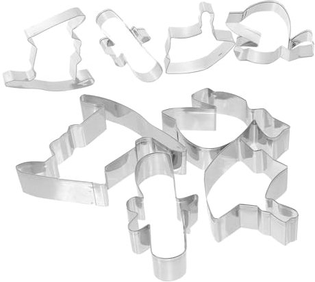 VICASKY 8Pcs Graduation Cookie Stainless Steel Molds for DIY Biscuits Cap and Diploma Shapes for Baking and Celebrating Graduation Season