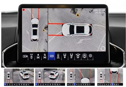 HD 4K UHD 3.5D 360 Degree Bird View Panorama System Cameras Car Parking Surround View Video 4 Recorder DVR Monitor UHD