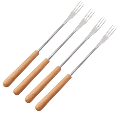 VALICLUD 4stücke Käsefondue Gabeln Aus Edelstahl Mit Langem Griff Fonduegabeln Für Käsefondue Marshmallow-bratstäbe Buttergabeln Für Fondue Praktische Gabeln Für Grillabende Und Süßigkeiten