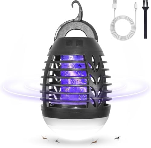 MOSSNADR UV Insektenvernichter Elektrisch Mückenlampe,USB Aufladbar | IPX6 Wasserdicht Mückenfalle Insektenfänger,Mückenschutz 2200mAh Akku,Fliegenfalle Campinglampe für Garten Innen Außen