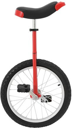 BJTDLLX 18 Zoll Einrad Höhenverstellbar 73-85 cm, Einrad-Fahrrad mit Einradrahmen, Sicheres Radfahren, für Fitness & Outdoor Balance Training (Rot)