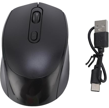 Ticfox Souris de Jeu Silencieuse sans Fil 2,4 G Bluetooth Silencieuse avec 3 Souris sans Fil Réglables Rechargeables avec USB-C Design Ergonomique pour PC, Ordinateur Portable, Tablette (Noir)