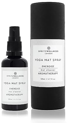 Spritz Wellness | Yoga Mat Spray | Lemongrass & Tea Tree Antibacterial Cleaner | Natural Essential Oils Alcohol-Free | 50ml | For Yoga Pilates & Fitness Mats (Energise)