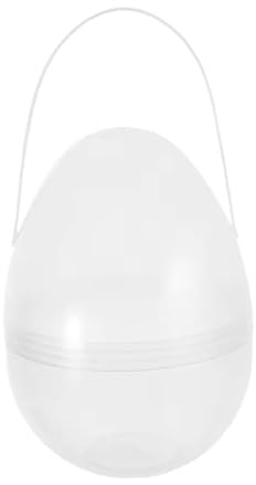 Fenteer Œuf de Pâques Remplissable Panier Transparent Coquille Amovible Jouet Cadeau Polypropylène avec Anse Portable Adapté à La Fête Réunion Familiale, 25cm