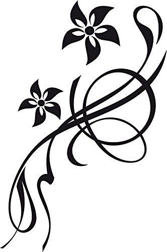 GRAZDesign Aufkleber Klodeckel Blumen Ornamente, Toilettendeckel Schild Badezimmer, Bad, WC Deckel Aufkleber, Toilettensitz WC-Sitz Deko, Klebefolie Größe 20x30cm, 070 schwarz