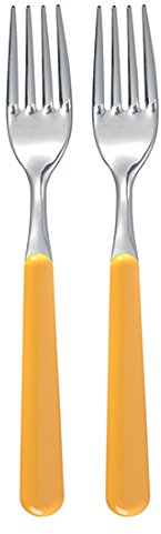 Excelsa Branché Lot de 2 fourchettes de Table Jaune
