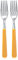 Excelsa Set Forchette in Acciaio Inox, Giallo, 2 Pezzi