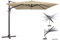 Madison Ampelschirm Monaco Flex 300x300 cm in natur ecru inklusive Ständer, sowohl axial als auch am Mast verstellbar, UV-Schutz 50 Plus