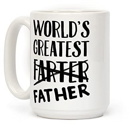 LookHUMAN Tasse à café en céramique blanche avec inscription « World's Greatest Farter » - 445 ml