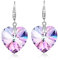 Pendientes de Corazón Swarovski Pendientes Joyería de Moda Para Mujer Chica Morado