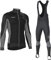 FDX Men's Thermodream Winter Cycling Suit - Italian Thermal Roubaix Windproof Clothing Set - Long Sleeve Jersey with 3D Padded Bib Tight for Biking, Bicycle Riding, Outdoor Sports (Grey-L)