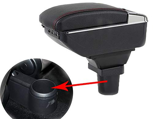 SZSS-CAR Kompatibel Mit SZSS-CAM Leder-Autoteile Mittelkonsole Armlehne VW UP 2009~2017 Armlehnen-Aufbewahrungsbox
