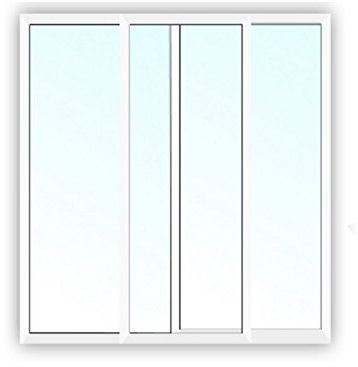 Aluminium Schiebefenster - 2-Fach Verglasung Klarglas - 4/10/4 - weiß - BxH: 1900x2100 mm - Bautiefe: 45,5 mm
