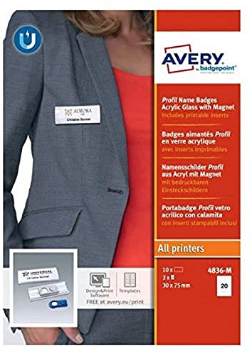 Avery Profil Namensschilder - Acrylglas mit Magnet