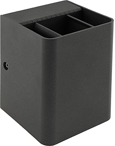 ChiliTec LED Fächer Wandleuchte IP54 Flügel verstellbar für Innen & Aussen 2x 3 Watt 2x 150 Lumen 3000K Warmweiß Anthrazit Grau