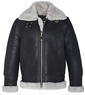 Schott NYC LC1259, Giacca di Pelle Uomo, Nero/Bianco (Black/Off White), L