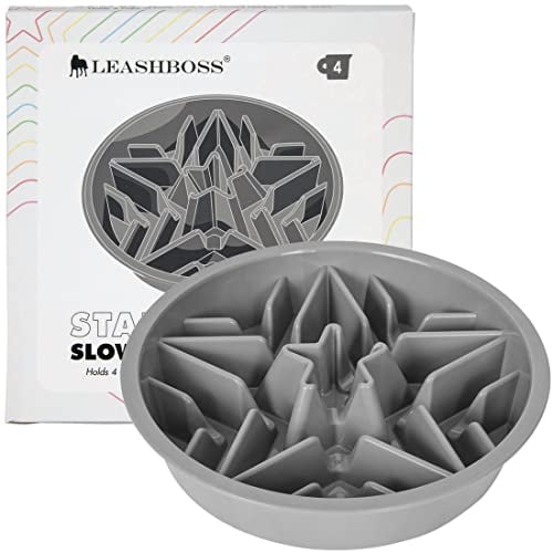 Gamelle pour Chien à Alimentation Lente Leashboss - Gamelle Puzzle, s'adapte aux Mangeoires Surélevées - Alimentation Lente pour Toutes Les Races (4 Tasses - 22,6-23,5 cm Trous de Mangeoire)