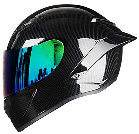 Woljay Vollgesicht Integralhelm Motorradhelm Unisex-Adult Offroad Moto Street Bike ATV Helme Glas Schwarz DOT Approved (Colours,S)