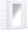 HOMCOM Wall Mounted Bathroom Cabinet with Mirror Single Door Storage Organizer 2-tier Inner Shelves White