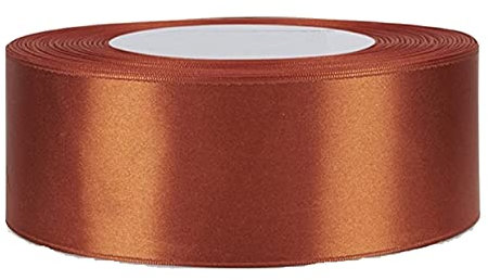 Doppelseitiges Satinband, Größe 38 mm x 5 m (Kupfer), für Geschenke, Nähen, Partys, Dekorationen, Veranstaltungen, Kleider, Hochzeit, Weihnachten, Basteln, Schleifen, Auto, Blumenballons, Haare, DIY,