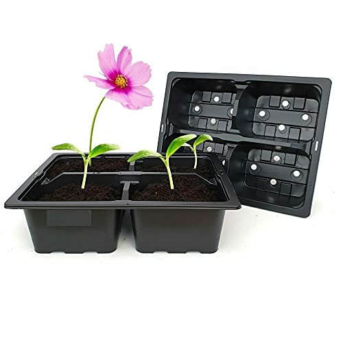 Easy Shopping® 4 Cell Pack of 10 Professional Grade Seeds Trays Cell Bedding Plant Pack Insert Plastic Propagator Tray