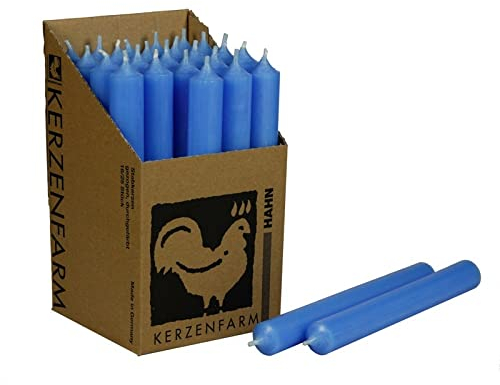 Stabkerzen 10 Stück Tafelkerzen durchgehend gefärbt Spitzkerzen für die Tisch-Deko zur Hochzeit Weihnachten & Party Farbe: Hell-Blau Höhe:18cm