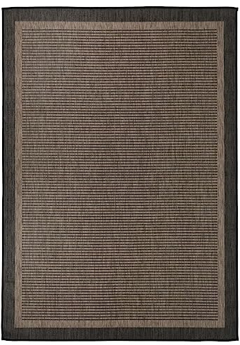 vidaXL Outdoor Teppich Flachgewebe Witterungsbeständig UV-beständig Außenteppich Balkon Terrasse Garten Swimming Pool 140x200cm Dunkelbraun