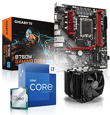 Memory PC Kit de Mise à Niveau pour Le Jeu Intel Core i7-12700KF, Gigabyte B660M, be Quiet! Dark Rock 4 Kühler, 16GB DDR4 RAM, sans Graphique, entièrement assemblé et testé, Intel i7-12700KF