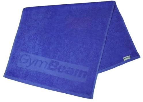GymBeam Fitness Handtuch (50x90 cm) - Sporthandtuch fürs Fitnessstudio aus hochwertiger Baumwolle (100%), saugfähig, antibakteriell, antistatisch, schnell trocknend, weich (Blue, 1er Pack)