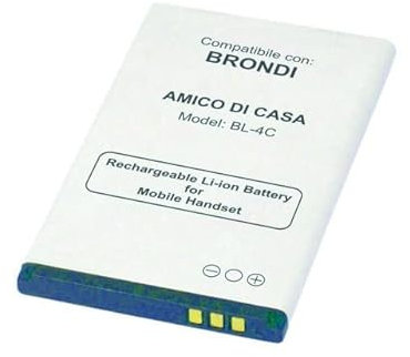 Move Batteria SPECIFICA per BRONDI Amico di CASA Liion 3.7V 950 mAh Sostiuisce Perfettamente: [Model:BL4C] ATTENZIONE: Controllare Che Il CODICE Prodotto COINCIDA con Quello della Bat