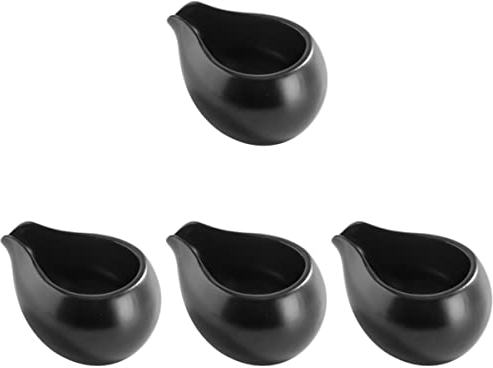 DOITOOL 4 Pièces Petit Pot à Lait en Porcelaine Crémier, Bol Aperitif avec Poignée Crémier en Porcelaine, Plats à La Sauce Soja Mini Petit Pichet De Miel Art Latte Céramique Cornichons Café
