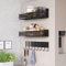 UMDONX Étagère Magnétique,Lot de 3 étagères magnétiques à épices pour réfrigérateur,Porte Épices Magnétique Frigo pour Le Rangement et l'organisation de la Cuisine(Noir)
